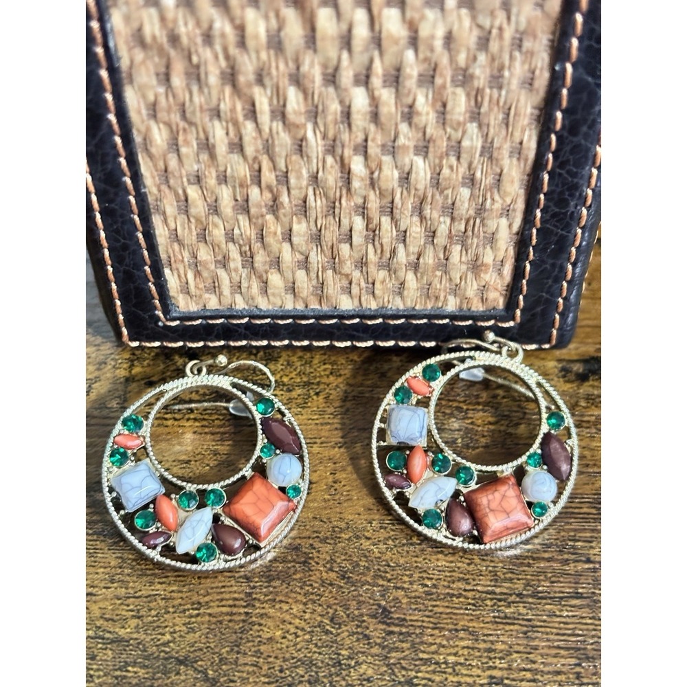 Circle Earrings With Stones